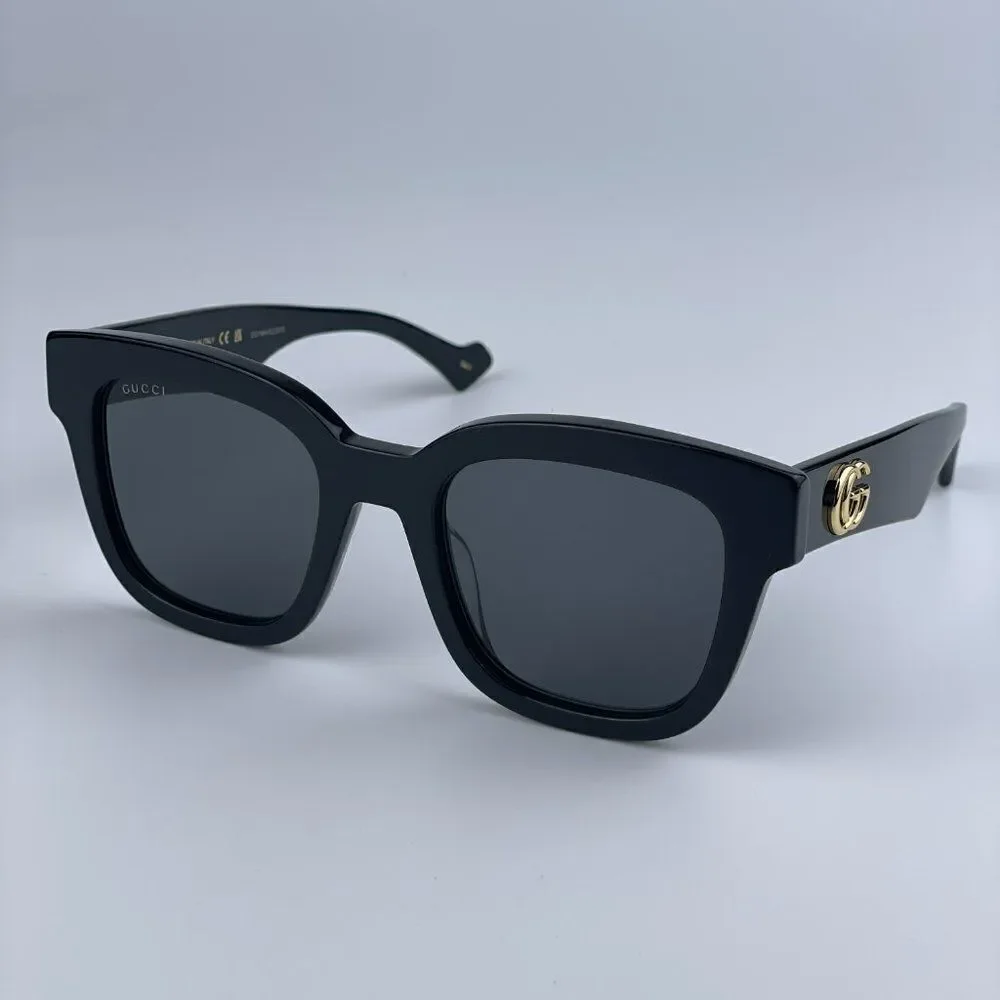NEW Gucci GG0998S 001 Black Grey Square Unisex Sunglasses